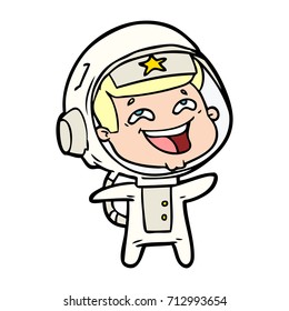 cartoon laughing astronaut