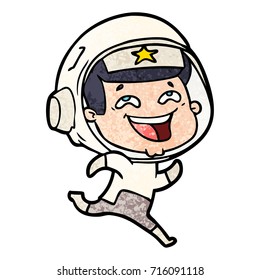 cartoon laughing astronaut