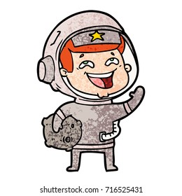 cartoon laughing astronaut