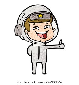 cartoon laughing astronaut