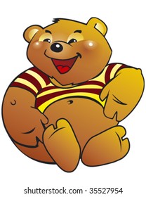 Cartoon laughing  bear vector illustration