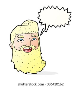cartoon laughing bearded man with speech bubble