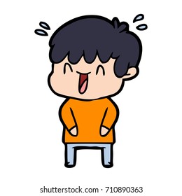 cartoon laughing boy