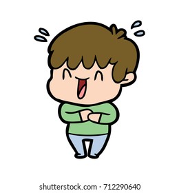 cartoon laughing boy