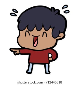 cartoon laughing boy