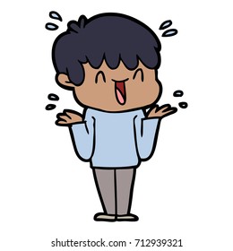 cartoon laughing boy
