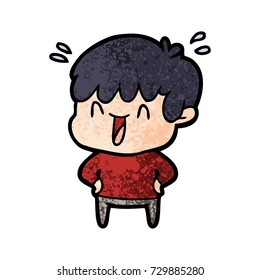 menino risonho de desenho animado
