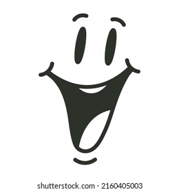 Cartoon laughing face emotion vector illustration isolated on a white background.
