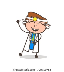 Cartoon Laughing Funny Doctor Vector Illustration