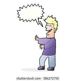 cartoon laughing man with speech bubble