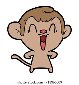 cartoon laughing monkey