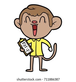 cartoon laughing monkey