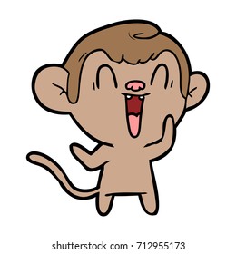 cartoon laughing monkey
