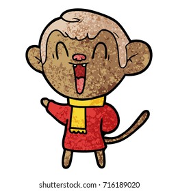 caricatura de mono riéndose
