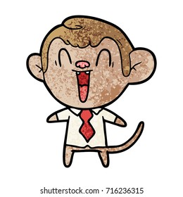 caricatura de mono riéndose