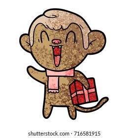 cartoon laughing monkey