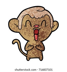 cartoon laughing monkey