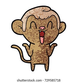 caricatura de mono riéndose