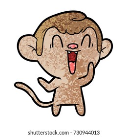 cartoon laughing monkey