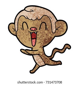 cartoon laughing monkey