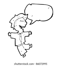 cartoon laughing schoolboy