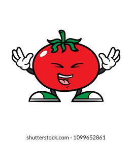 Cartoon Laughing Tomato Character