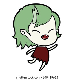 cartoon laughing vampire girl