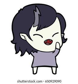 cartoon laughing vampire girl