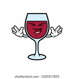 Cartoon Laughing Wine Character Illustration