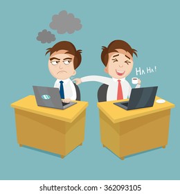 Cartoon Lazy Busy Businessman Office Vector Stock Vector (Royalty Free ...