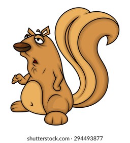 Cartoon Lazy Squirrel