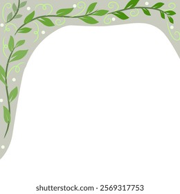 Cartoon leaf border abstract shape graphic vector illustration