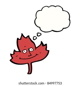 cartoon leaf thinking