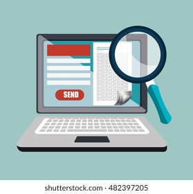 cartoon learn online e-book design isolated