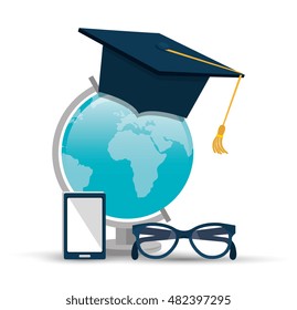 cartoon learn online e-book design isolated