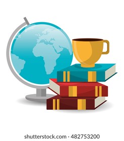 cartoon learn online e-book design isolated