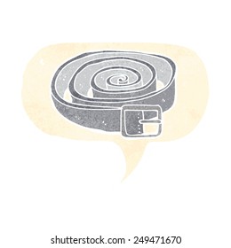 cartoon leather belt in speech bubble