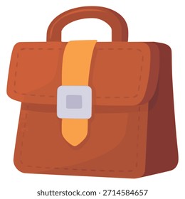 Cartera de piel de dibujos animados Trabajo formal profesional de color plano Ilustración vectorial de diseño de Plantilla