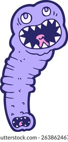 cartoon leech in bright neon colors