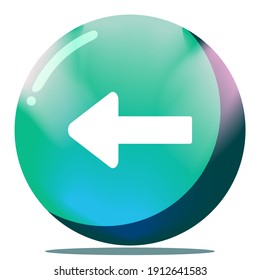 Cartoon Left Arrow Button Game GUI 3D Round Ball
