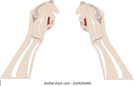 cartoon left hand and right hand. 