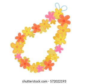 Cartoon lei flowers necklace.