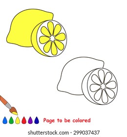 Cartoon lemon  to be colored. Coloring book for children.