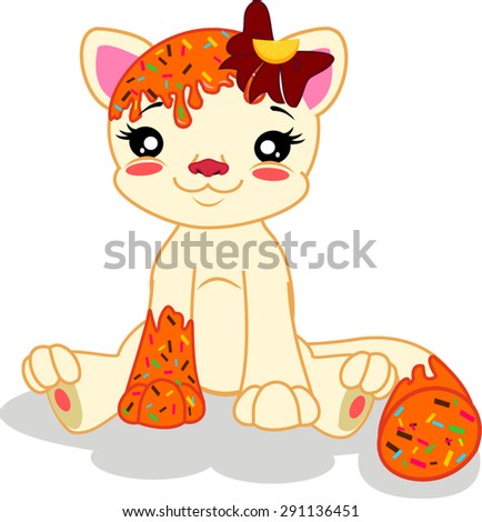 Cartoon lemon cake cat.
