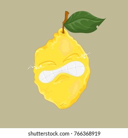 Cartoon lemon character get zest vector