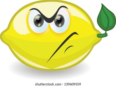 Cartoon lemon with emotion
