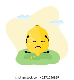 Cartoon lemon in flat style. Vector illustration 