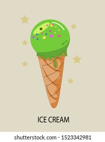 Cartoon lemon flavored ice cream