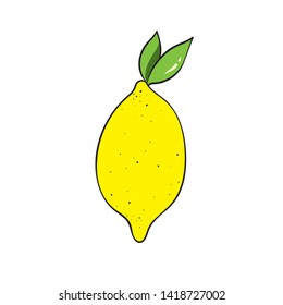 Cartoon lemon. Froot. Food and drink. Vector.