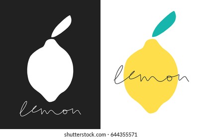  Cartoon lemon with handwritten text